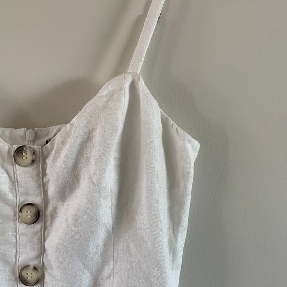 Reformation Thelma white linen Midi Summer Sun Dress 4 - Picture 2 of 10